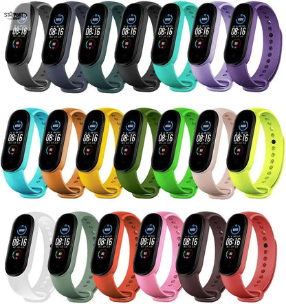 Replacement Bands Compatible with Xiaomi Mi Band 6/Xiaomi Mi Band 5/Amazfit Band 5, Soft Silicone Wristbands, Sport Adjustable Wrist Strap for Women Men