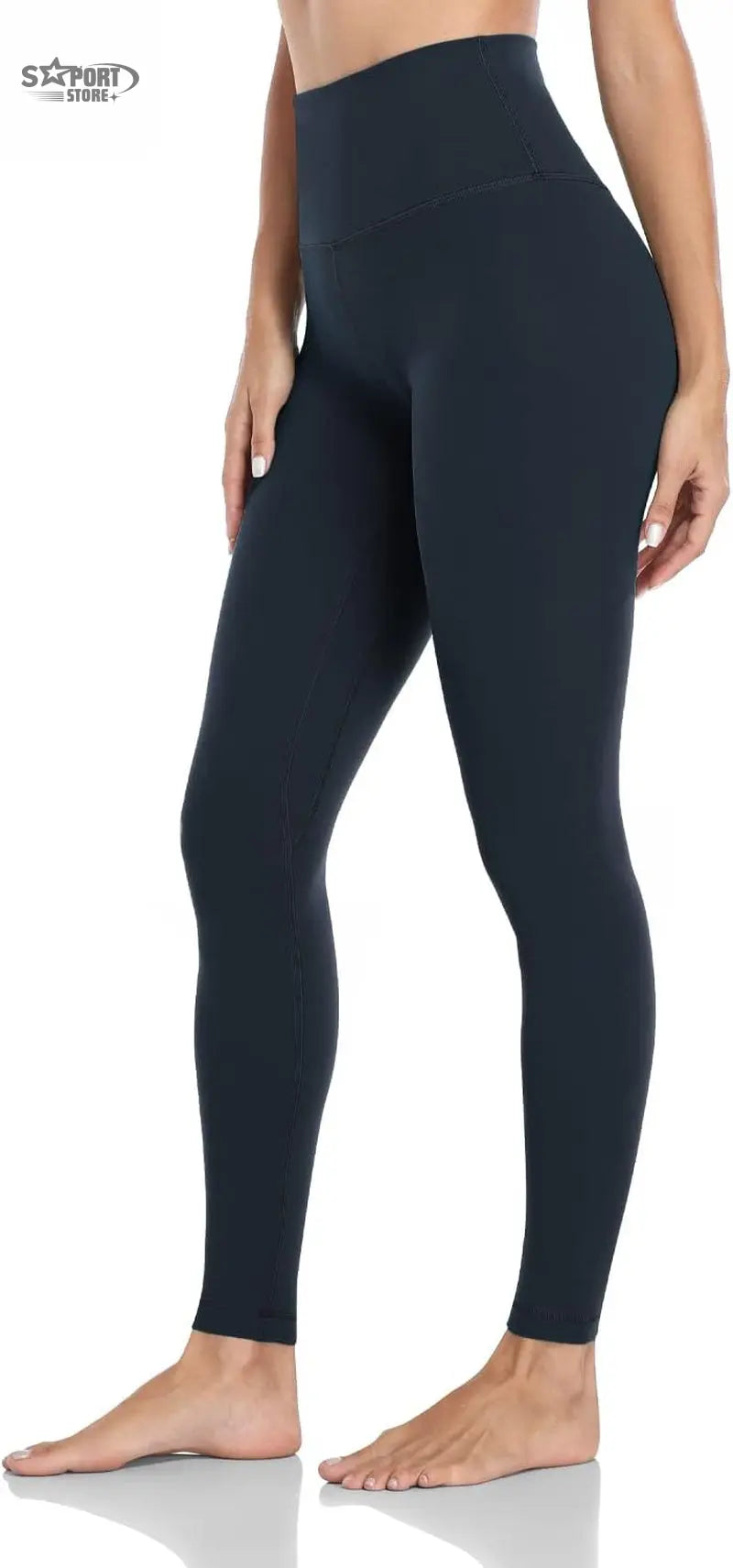 Essential High Waisted Yoga Leggings for Tall Women, Buttery Soft Full Length Workout Pants 28'' True Navy S(4/6)