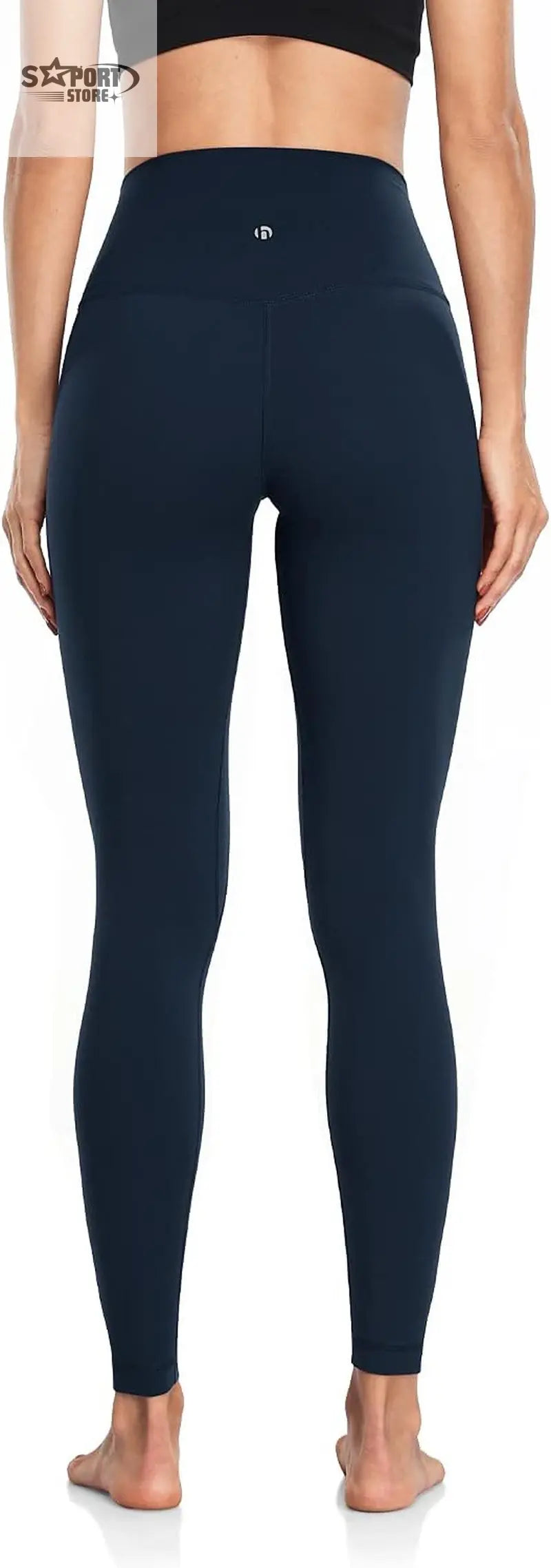 Essential High Waisted Yoga Leggings for Tall Women, Buttery Soft Full Length Workout Pants 28'' True Navy S(4/6)