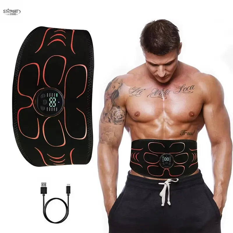 ABS Stimulator EMS Abdominal Muscle Trainer Body Waist Slimming Belt Weight Lose Muscle Toner Fitness Equiment USB Recharge