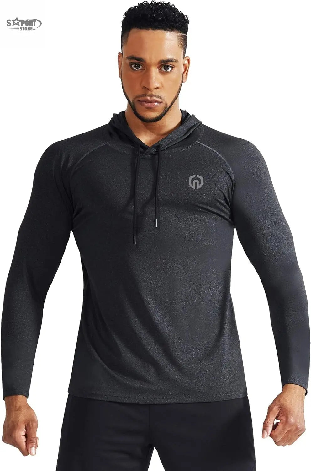 Men'S Dry Fit Athletic Shirt Workout Running Long Sleeve Shirts with Hoods