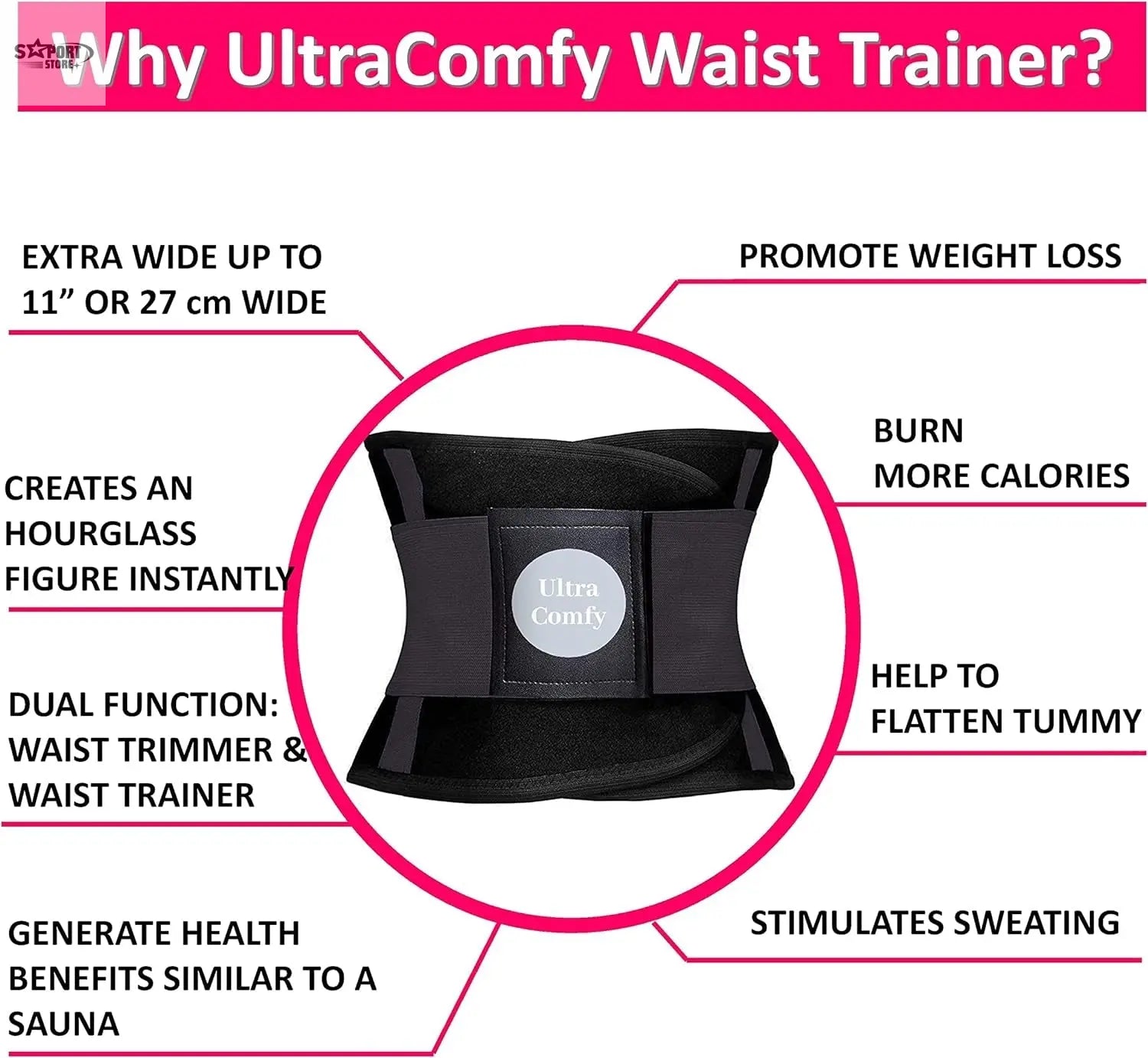 Sweat Waist Trainer for Women & Men Workout Trimmer Postpartum Belly Wrap